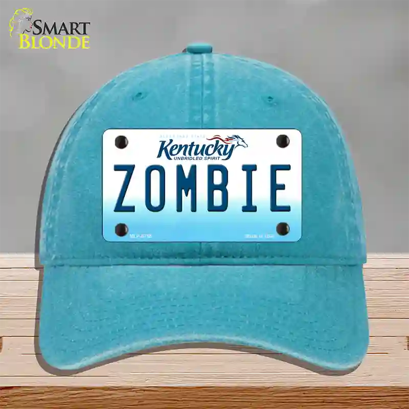 Zombie Kentucky Novelty License Plate Hat Unconstructed Cotton / Lake Blue