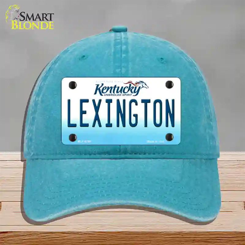 Lexington Kentucky Novelty License Plate Hat Unconstructed Cotton / Lake Blue