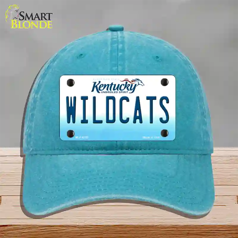 Wildcats Kentucky Novelty License Plate Hat Unconstructed Cotton / Lake Blue