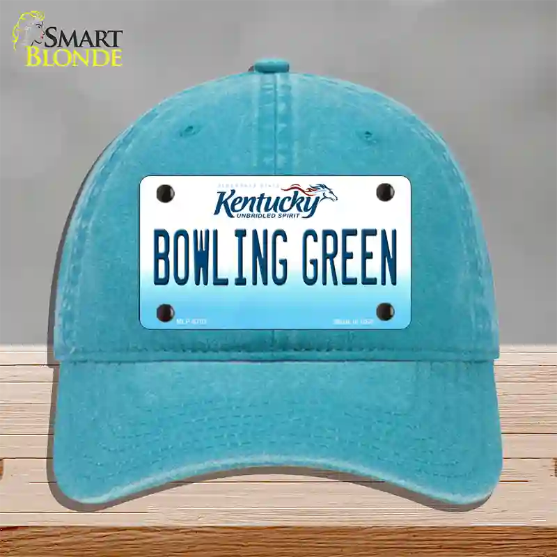 Bowling Green Kentucky Novelty License Plate Hat Unconstructed Cotton / Lake Blue