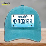 Kentucky Girl Kentucky Novelty License Plate Hat Unconstructed Cotton / Lake Blue