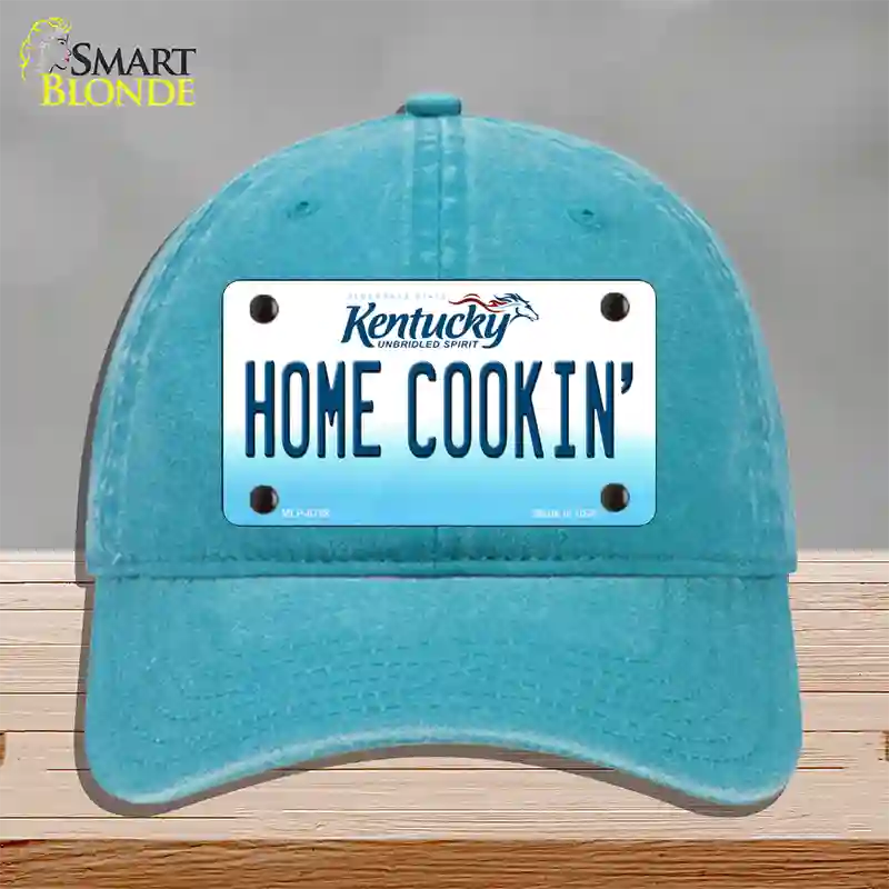 Home Cookin Kentucky Novelty License Plate Hat Unconstructed Cotton / Lake Blue