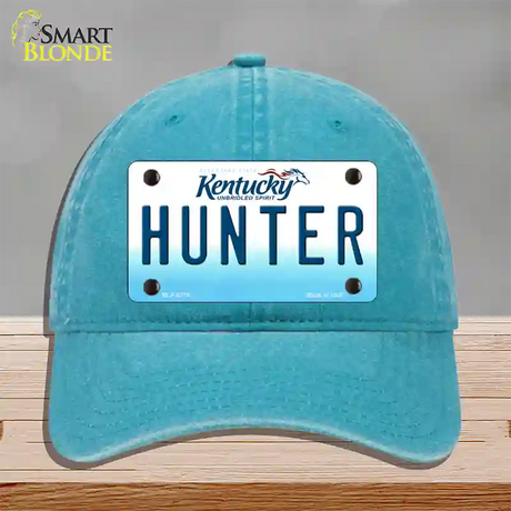 Hunter Kentucky Novelty License Plate Hat Unconstructed Cotton / Lake Blue