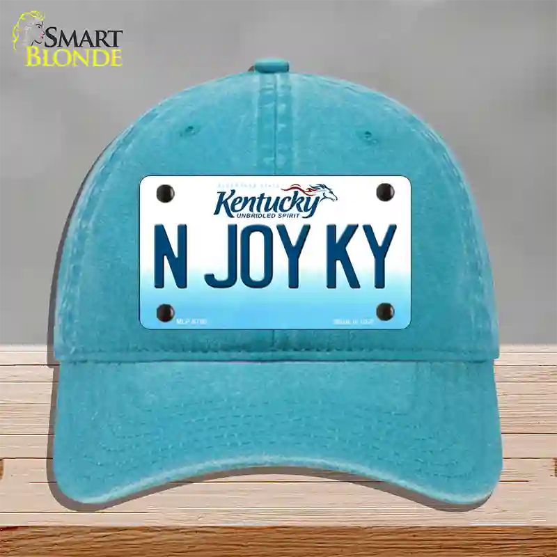 N Joy Kentucky Novelty License Plate Hat Unconstructed Cotton / Lake Blue