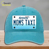 Moms Taxi Kentucky Novelty License Plate Hat Unconstructed Cotton / Lake Blue