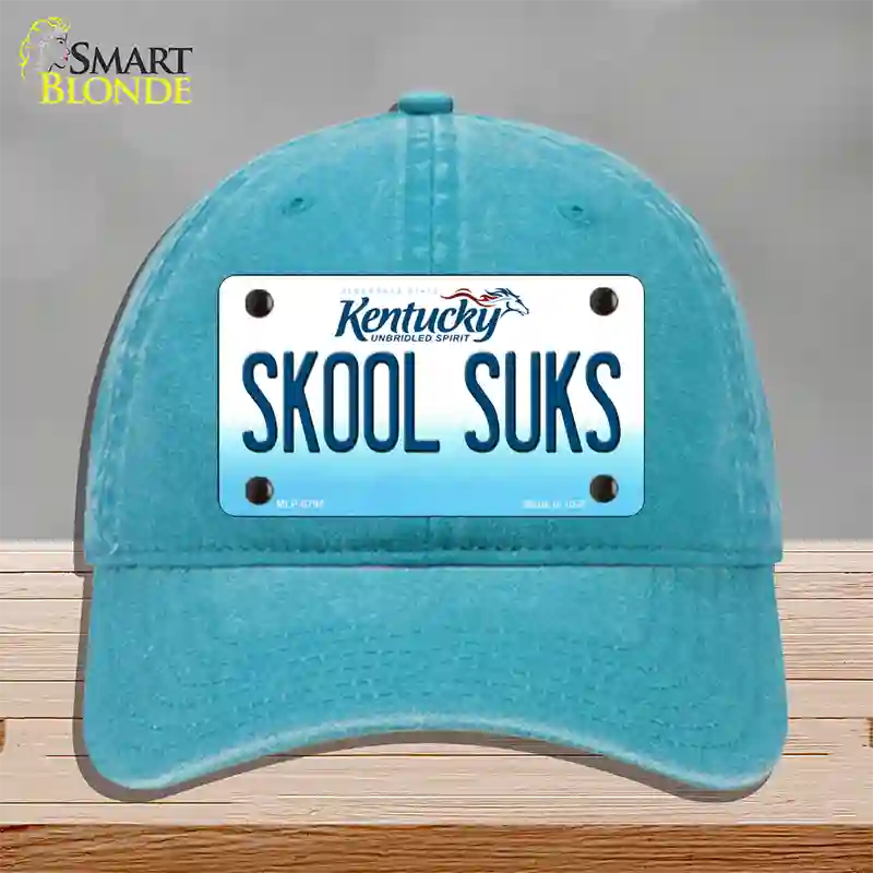 Skool Suks Kentucky Novelty License Plate Hat Unconstructed Cotton / Lake Blue