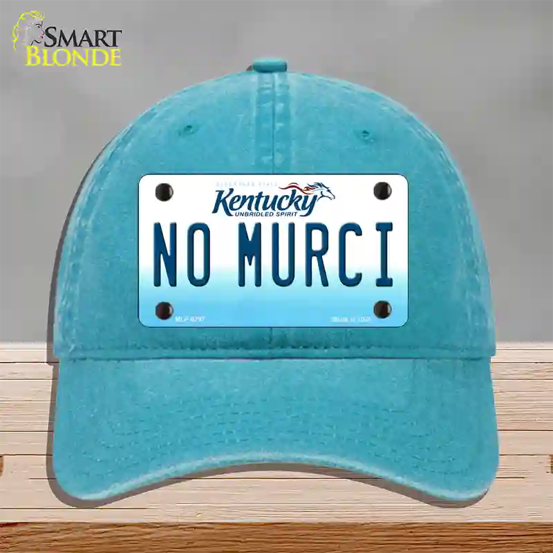 No Murci Kentucky Novelty License Plate Hat Unconstructed Cotton / Lake Blue