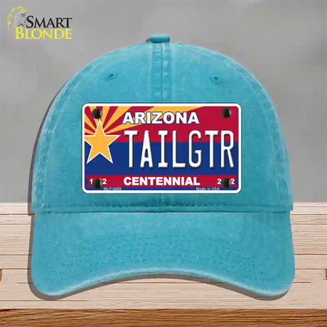 Arizona Centennial Tailgtr Novelty License Plate Hat Unconstructed Cotton / Lake Blue