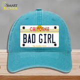 Bad Girl California Novelty License Plate Hat Unconstructed Cotton / Lake Blue