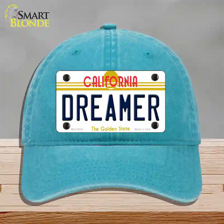 Dreamer California Novelty License Plate Hat Unconstructed Cotton / Lake Blue