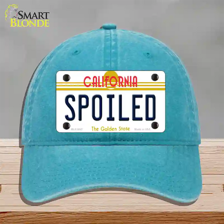 Spoiled California Novelty License Plate Hat Unconstructed Cotton / Lake Blue