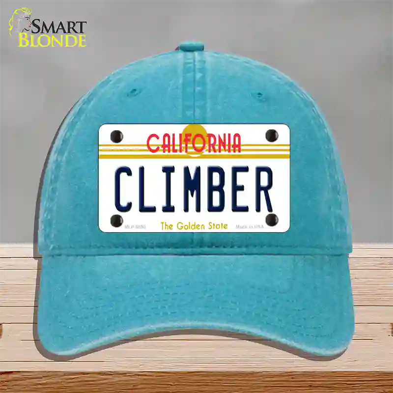 Climber California Novelty License Plate Hat Unconstructed Cotton / Lake Blue