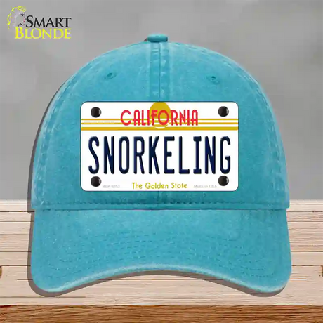 Snorkeling California Novelty License Plate Hat Unconstructed Cotton / Lake Blue