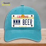 MMM Beer California Novelty License Plate Hat Unconstructed Cotton / Lake Blue