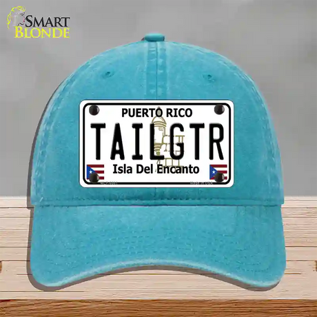 Tailgtr Puerto Rico Novelty License Plate Hat Unconstructed Cotton / Lake Blue