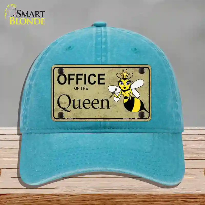 Office Of Queen Bee Novelty License Plate Hat Unconstructed Cotton / Lake Blue