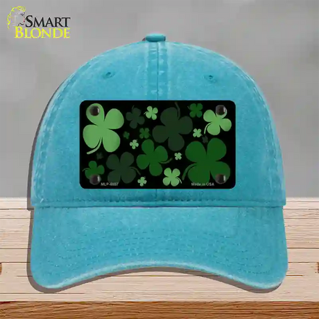 Clovers Novelty License Plate Hat Unconstructed Cotton / Lake Blue