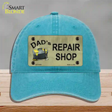 Dads Repair Shop Novelty License Plate Hat Unconstructed Cotton / Lake Blue