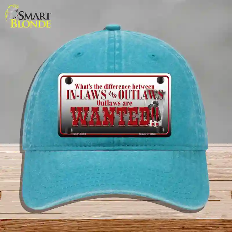 In-laws And Outlaws Novelty License Plate Hat Unconstructed Cotton / Lake Blue