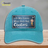 When Girls Had Cooties Novelty License Plate Hat Unconstructed Cotton / Lake Blue