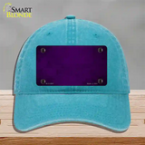 Purple Oil Rubbed Solid Novelty License Plate Hat Unconstructed Cotton / Lake Blue