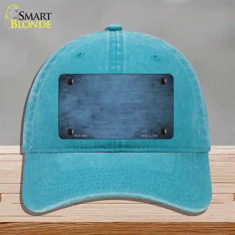 Light Blue Oil Rubbed Solid Novelty License Plate Hat Unconstructed Cotton / Lake Blue