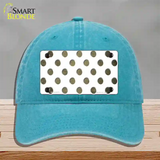 Gold White Dots Oil Rubbed Novelty License Plate Hat Unconstructed Cotton / Lake Blue