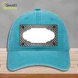 Gray White Quatrefoil Scallop Oil Rubbed Novelty License Plate Hat Unconstructed Cotton / Lake Blue