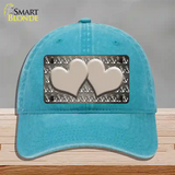 Tan White Anchor Hearts Oil Rubbed Novelty License Plate Hat Unconstructed Cotton / Lake Blue