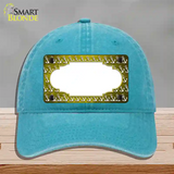 Yellow White Anchor Scallop Oil Rubbed Novelty License Plate Hat Unconstructed Cotton / Lake Blue