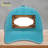 Orange White Anchor Scallop Oil Rubbed Novelty License Plate Hat Unconstructed Cotton / Lake Blue