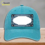 Light Blue White Anchor Scallop Oil Rubbed Novelty License Plate Hat Unconstructed Cotton / Lake Blue