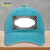 Gray White Small Dots Scallop Oil Rubbed Novelty License Plate Hat Unconstructed Cotton / Lake Blue