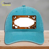 Orange White Love Scallop Oil Rubbed Novelty License Plate Hat Unconstructed Cotton / Lake Blue