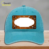 Orange White Dragonfly Scallop Oil Rubbed Novelty License Plate Hat Unconstructed Cotton / Lake Blue