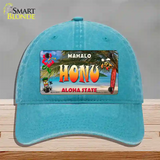 Honu Hawaii State Novelty License Plate Hat Unconstructed Cotton / Lake Blue