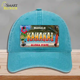 Kahakai Hawaii State Novelty License Plate Hat Unconstructed Cotton / Lake Blue