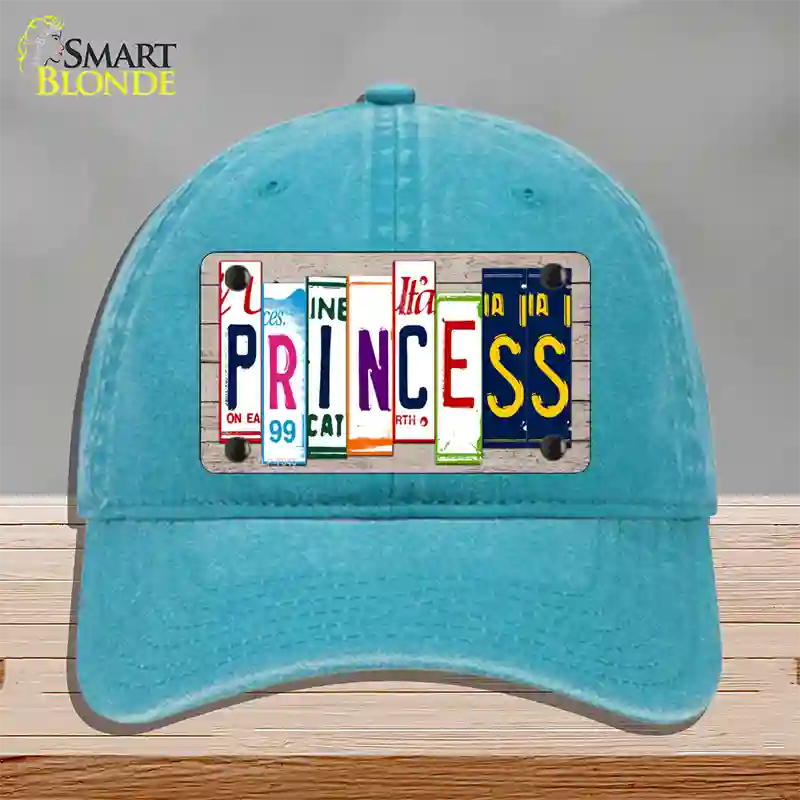 Princess License Plate Art Wood Novelty License Plate Hat Unconstructed Cotton / Lake Blue