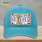 Retired License Plate Art Wood Novelty License Plate Hat Unconstructed Cotton / Lake Blue