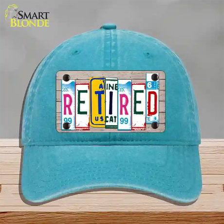 Retired License Plate Art Wood Novelty License Plate Hat Unconstructed Cotton / Lake Blue