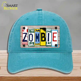 Zombie License Plate Art Wood Novelty License Plate Hat Unconstructed Cotton / Lake Blue