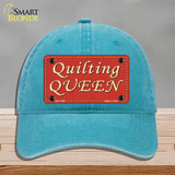 Quilting Queen Novelty License Plate Hat Unconstructed Cotton / Lake Blue