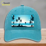 Sunset Blue Novelty License Plate Hat Unconstructed Cotton / Lake Blue