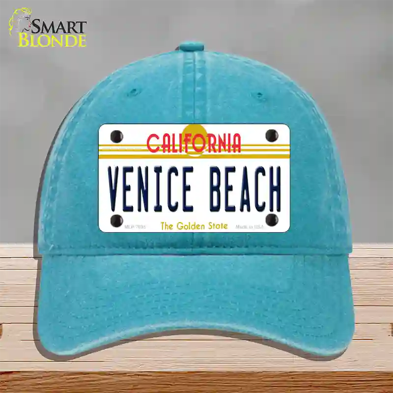 Venice Beach California Novelty License Plate Hat Unconstructed Cotton / Lake Blue