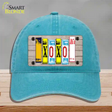 XOXO License Plate Art Novelty License Plate Hat Unconstructed Cotton / Lake Blue