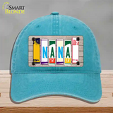 Nana Wood License Plate Art Novelty License Plate Hat Unconstructed Cotton / Lake Blue