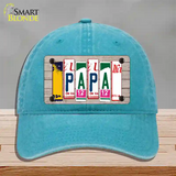 Papa Wood License Plate Art Novelty License Plate Hat Unconstructed Cotton / Lake Blue