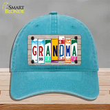 Grandma Wood License Plate Art Novelty License Plate Hat Unconstructed Cotton / Lake Blue