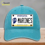 Indiana Marines Novelty License Plate Hat Unconstructed Cotton / Lake Blue