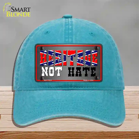 Heritage Not Hate Novelty License Plate Hat Unconstructed Cotton / Lake Blue